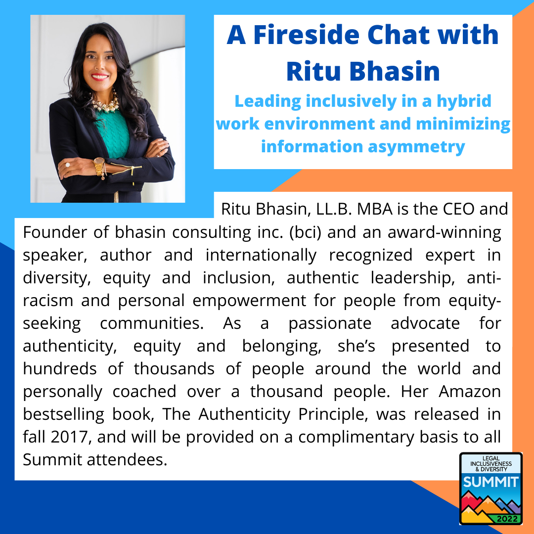 Diversity Summit 2022 – A Fireside Chat with Ritu Bhasin-Complimentary for CLI Members ONLY 